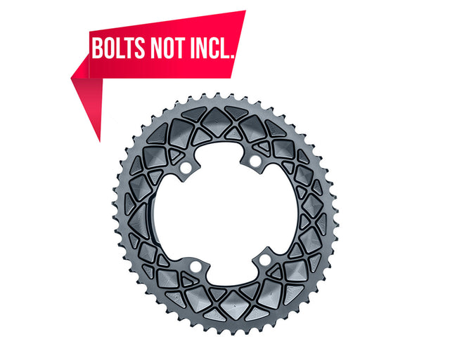 absoluteBLACK oval klinge 53T, 110 mm BCD (Shimano asymmetrisk), ydre, 10/11 gear, grå – billede 1