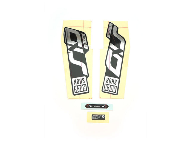 RockShox mærkatsæt SID Ultimate 27,5/29", polar folie, blank sort forgaffel – billede 1