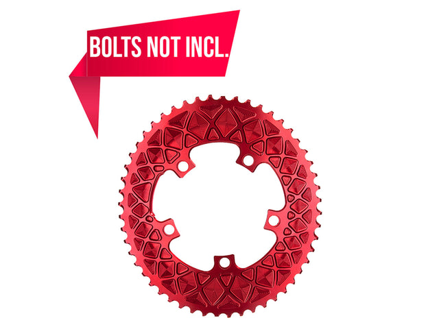absoluteBLACK Premium Line oval klinge 50T, 110 mm BCD, til SRAM hidden bolt, rød – billede 1