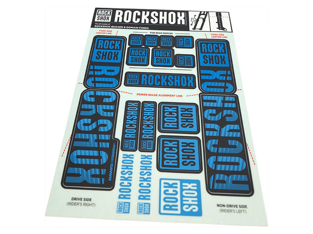 RockShox mærkater til BoXXer/Domain Dual Crown, 35 mm, Water Blue (blå) – billede 1
