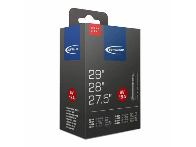 Schwalbe SV19A EXTRA LIGHT cykelslange 27,5 - 29 x 1,6 - 2,4" racerventil 40 mm – billede 1