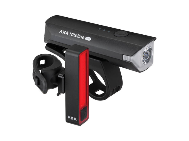 AXA Niteline 300 lygtesæt – 300 lumen, USB-C, sort – billede 1