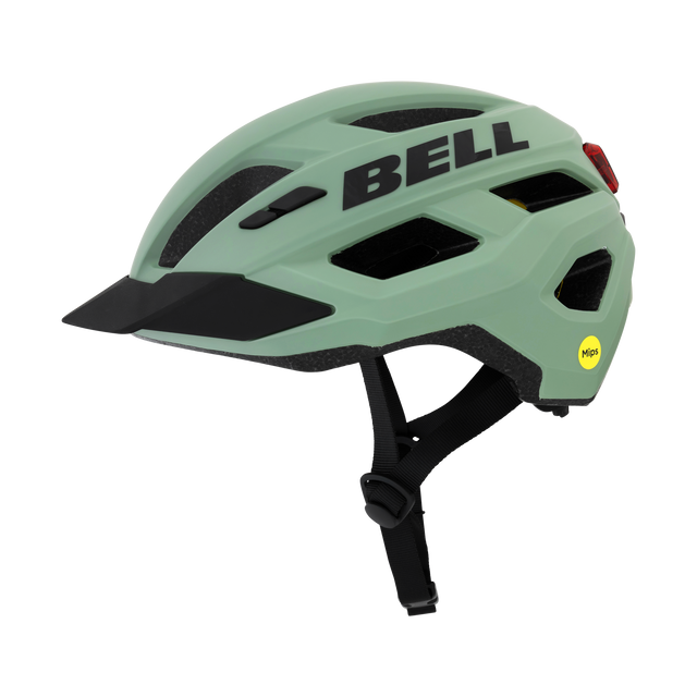 Bell Kick LED Mips i olivengrøn - Cykelhjelm