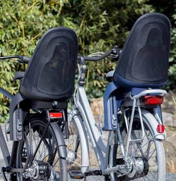 Qibbel Air cykelstol til bagagebærer montering, denim blå