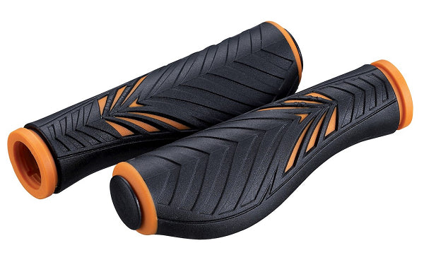 Bike Attitude Ergonomisk Kraton cykelhåndtag med gel, sort/orange - 130 mm