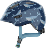 Abus Smiley 3.0 SE blue whale - grønt spænde - børne cykelhjelm