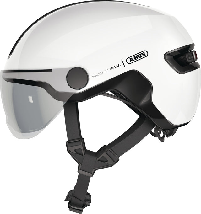 Abus HUD-Y ACE shiny white cykelhjelm