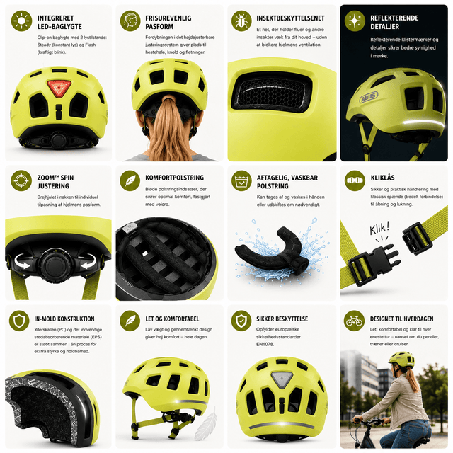 Abus Youn-I 2.0 mono yellow - Cykelhjelm