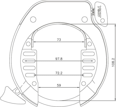 Abus YWS, bred, Sort / OEM - Ringlås