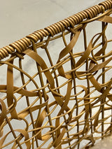 Cykelkurv For Lysebrun, fastmontering plast Rattan Nest m/bøjle.