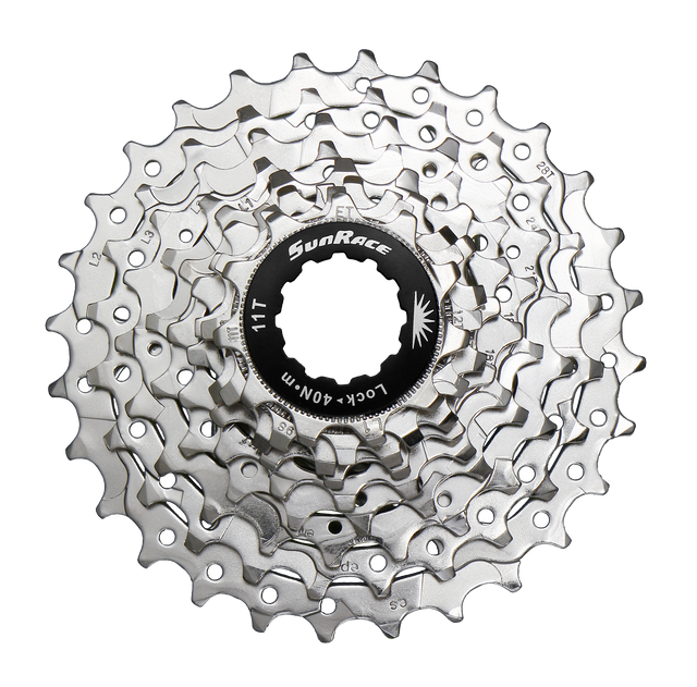 Kassette Sunrace 9sp. 11-28T Sølv – billede 1