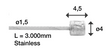 Elvedes Bremsekabel til Splitter(EL2017161) Nedre 3000mm – billede 1