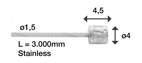 Elvedes Bremsekabel til Splitter(EL2017161) Nedre 3000mm – billede 1