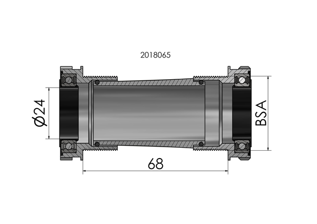 Krankboks ThreadFit BSA Road 24mm (Shimano) – billede 4