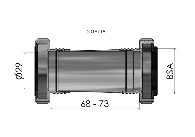 Krankboks ThreadFit SRAM DUB BSA Road/MTB – billede 4