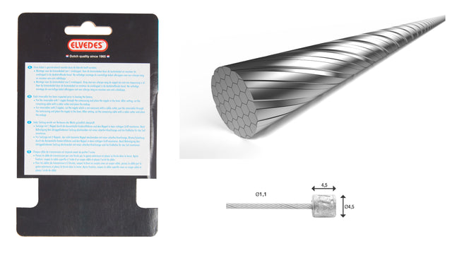 Elvedes Gearwire 7×7 ø1,1/4000mm ø4,5×4,5mm Slick – billede 1