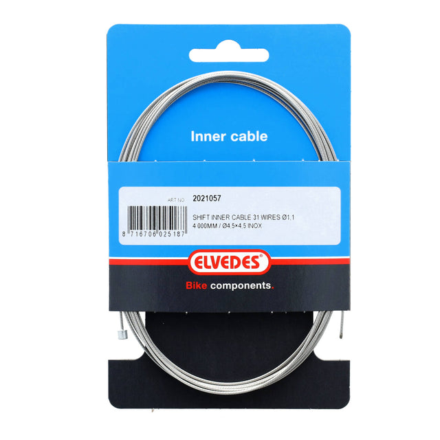 Elvedes Gearwire ø1,1/4000mm N-nipple Ø4,5x4,5 Slick – billede 2