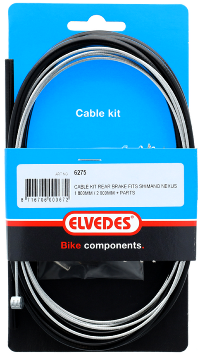 Elvedes rullebremsekabel sort
