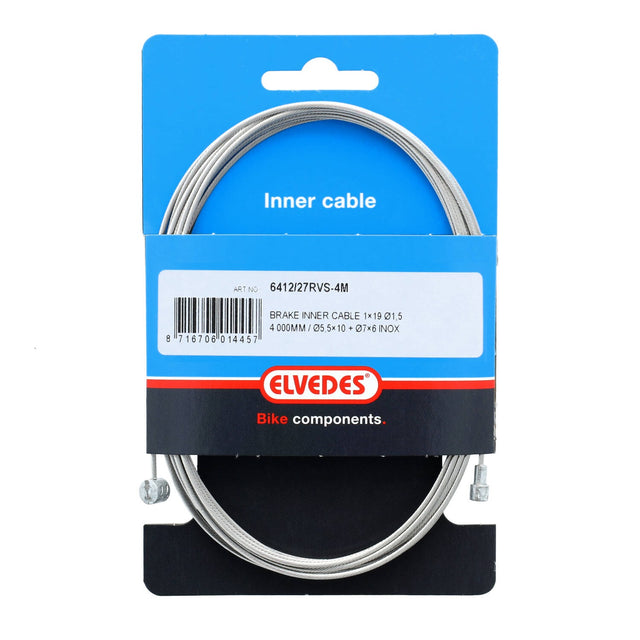 Elvedes Bremsewire 1×19 Ø1,5x4000mm ø5,5×10 & ø7×6mm – billede 3