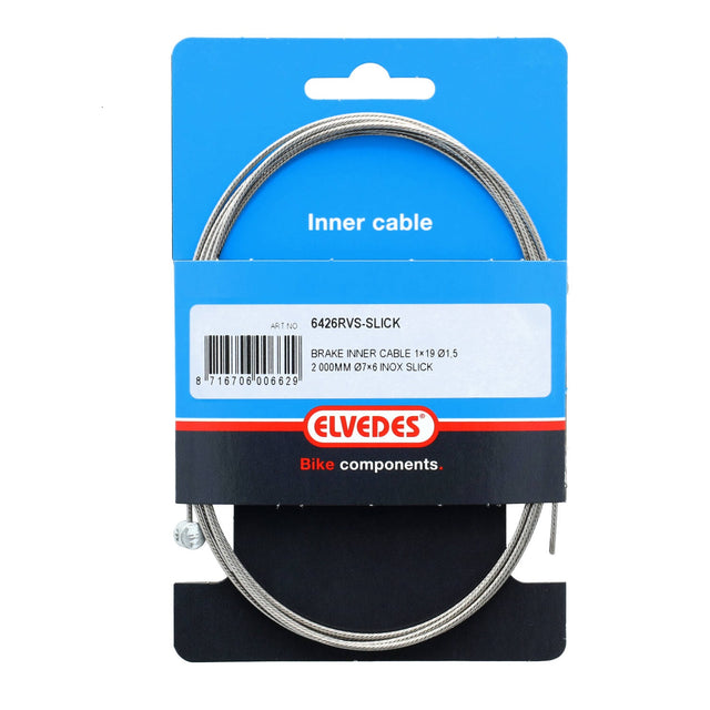 Elvedes Bremsewire 1×19 ø1,5/2000mm ø7×6mm Slick – billede 3