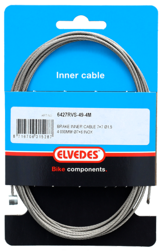 Elvedes Bremsewire 1×19 ø1,5/4000mm ø7×6mm – billede 1