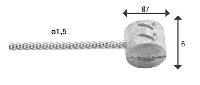 Elvedes Bremsewire 1×19 ø1,5/2250mm ø7×6mm Slick – billede 5
