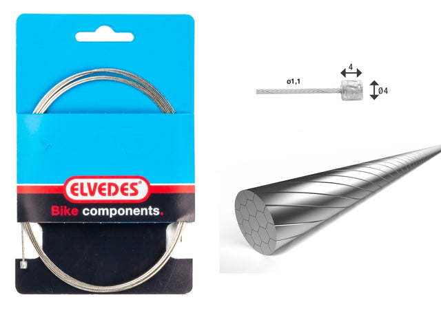 Elvedes Gearwire 1×49 ø1,1/2250mm ø4×4mm Slick – billede 1