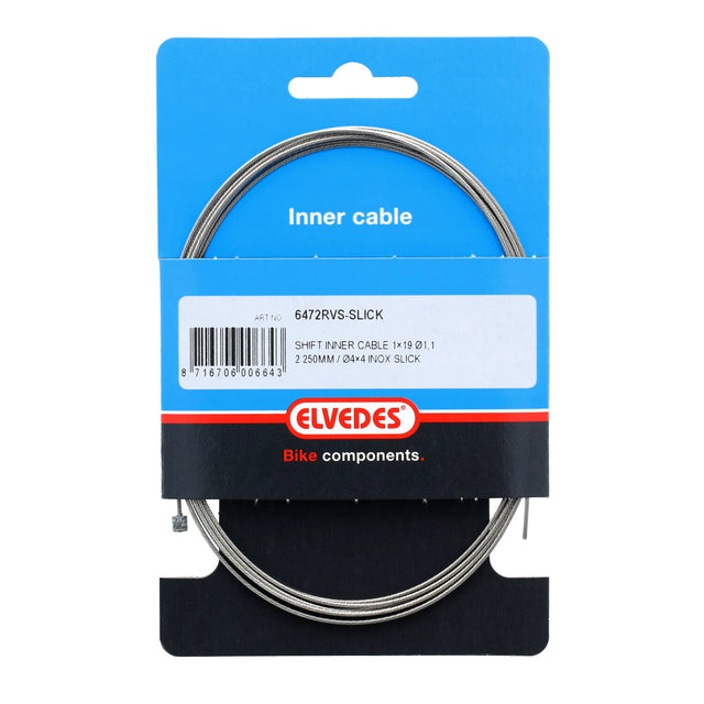 Elvedes Gearwire 1×19 ø1,1/2250mm ø4×4mm Slick – billede 3