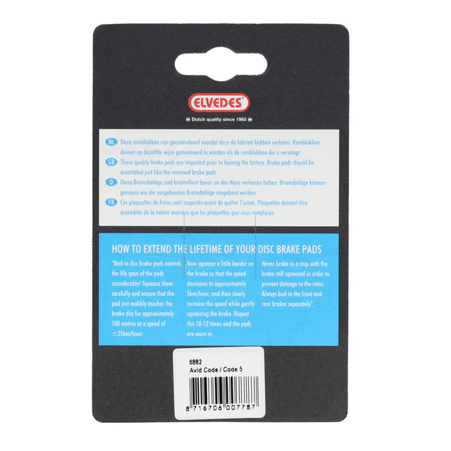 Elvedes Bremsesko Organic Avid, 1sæt – billede 4