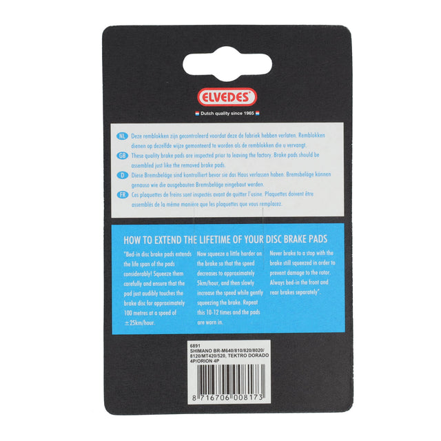 Elvedes Bremsesko Organic Shimano, 1sæt – billede 4