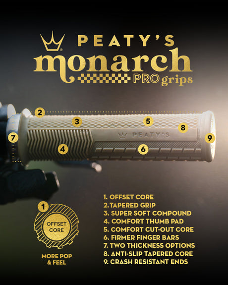 Peaty's Monarch Pro Grip - Knurl - Thick - Black – billede 2