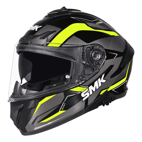 SMK Typhoon Azonix Sort/grå/neongul integralhjelm med solvisir – billede 1