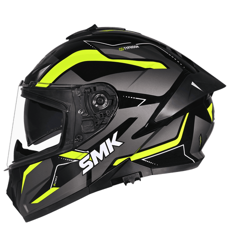 SMK Typhoon Azonix Sort/grå/neongul integralhjelm med solvisir – billede 2
