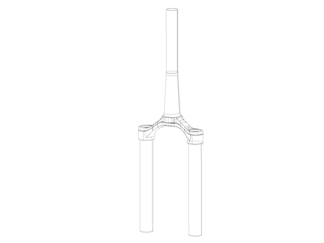 RockShox CSU til Pike (B3), tapered, 46 mm offset, blank sort – billede 1