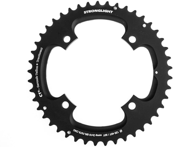 Stronglight klinge 45T, 120 mm BCD, ydre, 10 gear, sort – billede 1