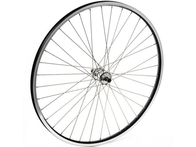 Connect baghjul 26" til fælgbremse, 7 gear skruekrans, 9x130 mm QR, sort fælg – billede 1