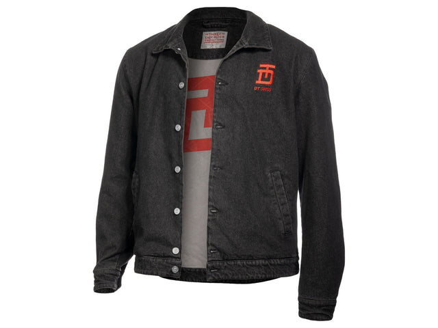 DT Swiss denimjakke 3 DEC Denim unisex sort str. XS – billede 1