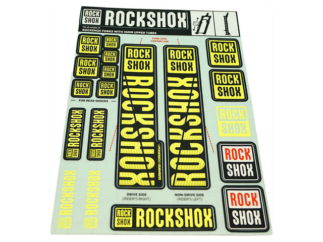 RockShox mærkater til Pike/Lyrik/Yari/Domain/Revelation (2018+), 35 mm, NE01 gul – billede 1