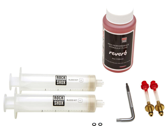 RockShox standard udluftningssæt (bleed kit) med Reverb-hydraulikvæske – billede 1