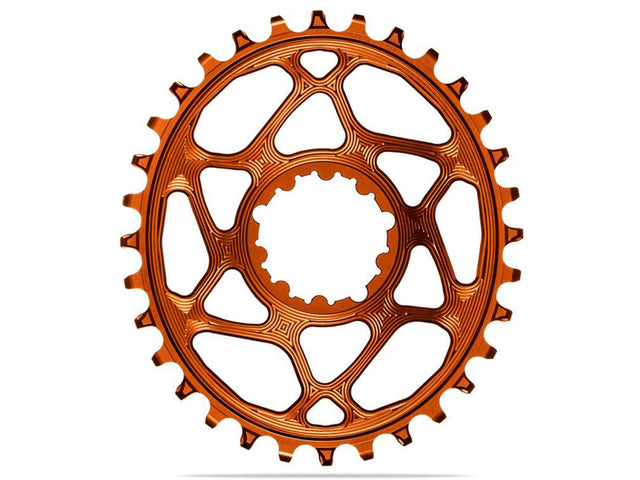 absoluteBLACK oval klinge 28T, Direct Mount (3 bolte), 3 mm offset, orange – billede 1