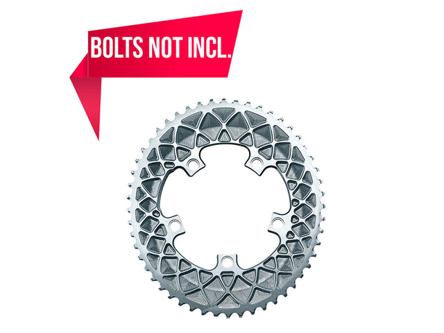 absoluteBLACK Premium Line oval klinge 50T, 110 mm BCD, til SRAM hidden bolt, grå – billede 1