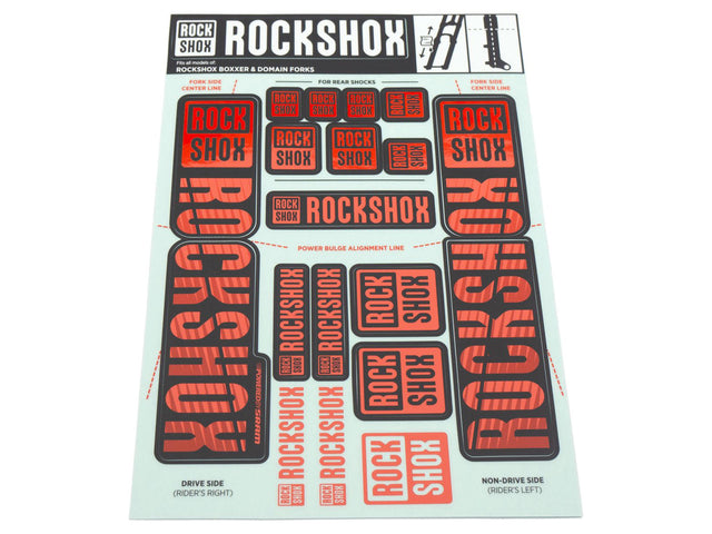 RockShox mærkater til BoXXer/Domain Dual Crown, 35 mm, Oxy Red (rød) – billede 1