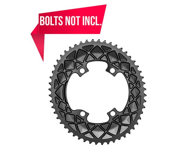 absoluteBLACK oval klinge 52T, 110 mm BCD (Shimano asymmetrisk), ydre, 10/11 gear, sort – billede 1