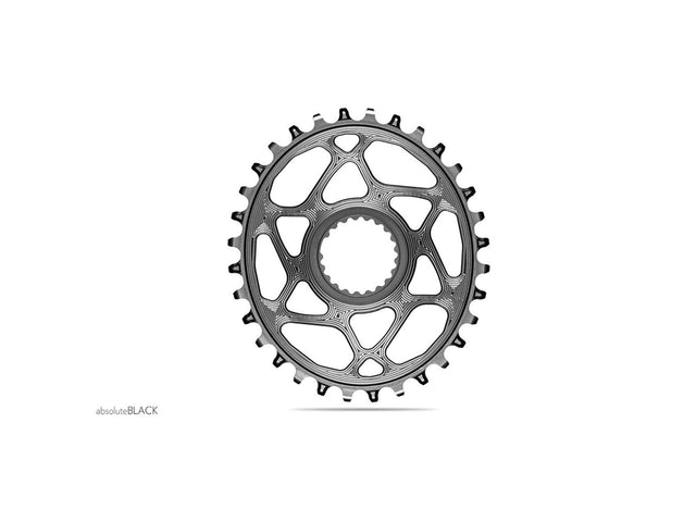 absoluteBLACK oval klinge 28T, Direct Mount til Shimano XTR M9100, grå – billede 1