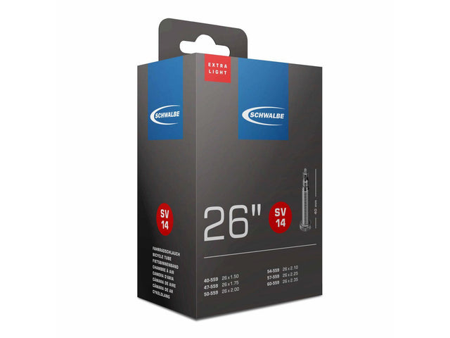 Schwalbe SV14 Extra Light cykelslange 26 x 1,6-2,4 (40-60x559) racerventil 40 mm – billede 1