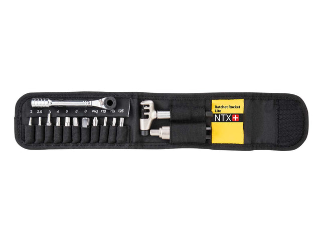 Topeak Ratchet Rocket Lite NTX+ åbent etui med værktøj